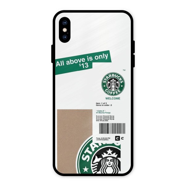 Starbucks Coffee Mocha Metal Back Case for iPhone XS Max