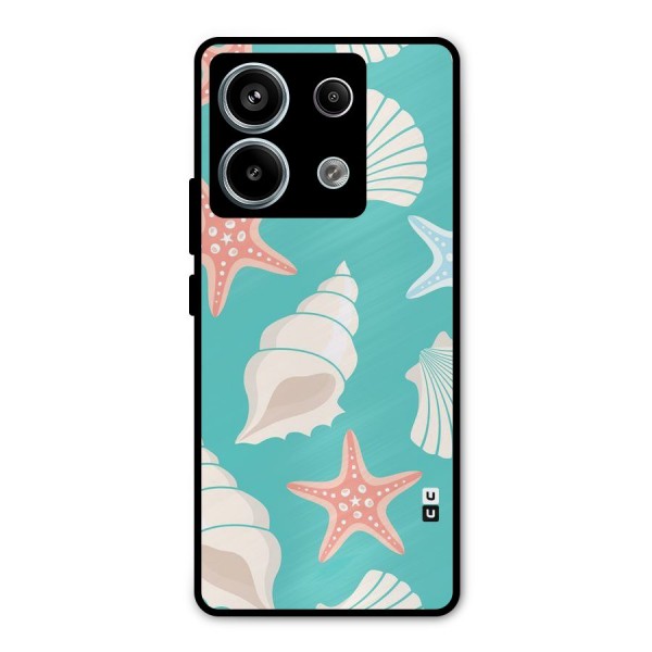Starfish Sea Shell Metal Back Case for Redmi Note 13 Pro 5G