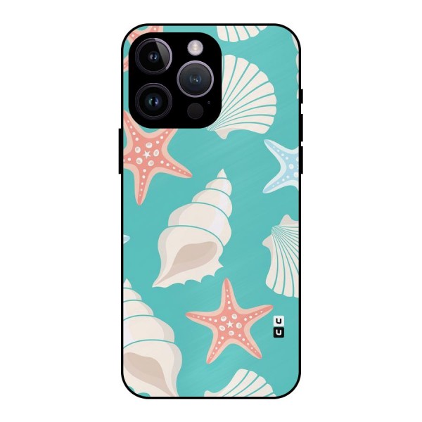 Starfish Sea Shell Metal Back Case for iPhone 14 Pro Max