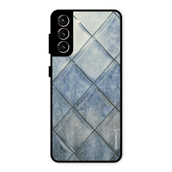 Steel Blue Pattern Metal Back Case for Galaxy S21 5G