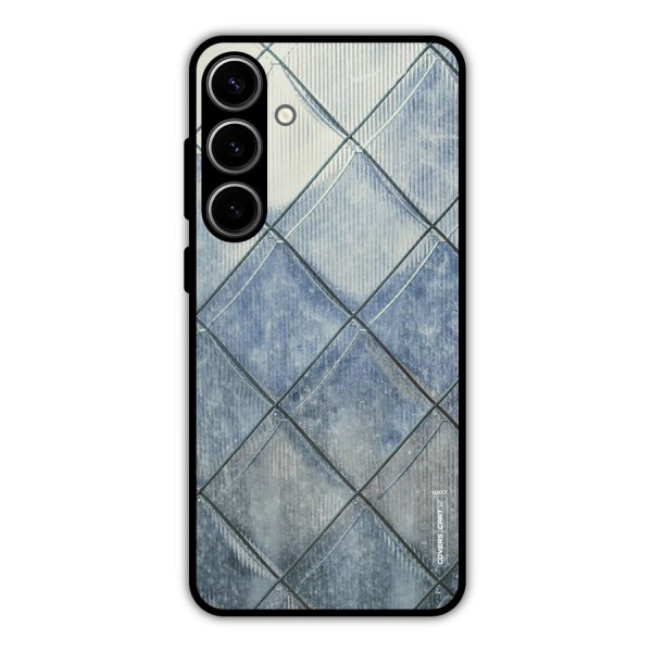 Steel Blue Pattern Metal Back Case for Galaxy S24 Plus