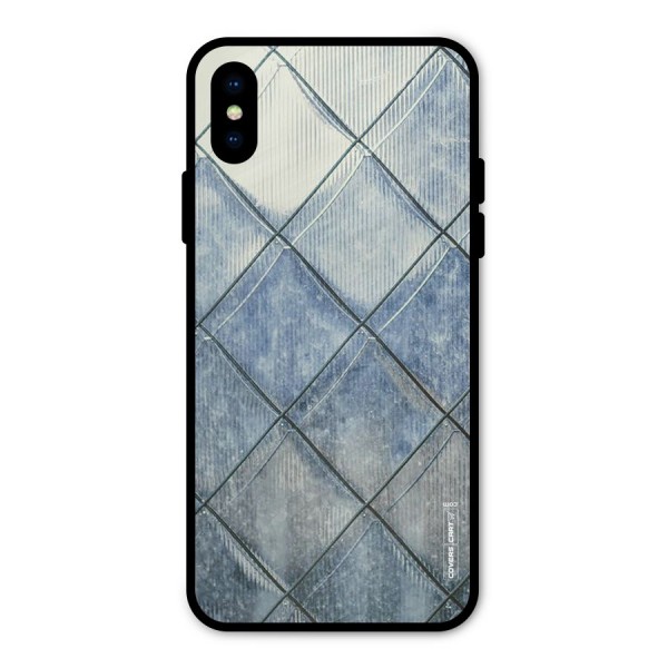 Steel Blue Pattern Metal Back Case for iPhone X