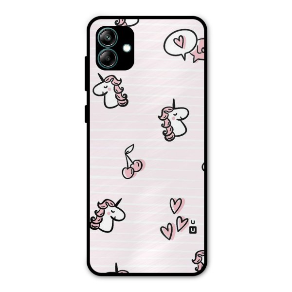 Strawberries And Unicorns Metal Back Case for Galaxy A04