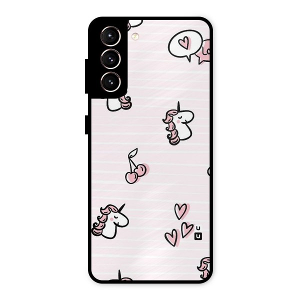 Strawberries And Unicorns Metal Back Case for Galaxy S21 5G