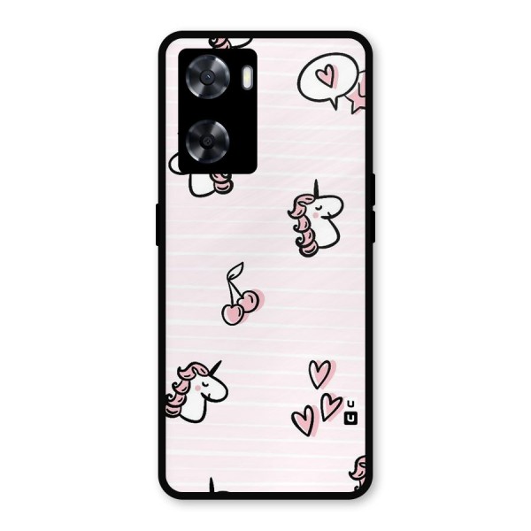 Strawberries And Unicorns Metal Back Case for OnePlus Nord N20 SE