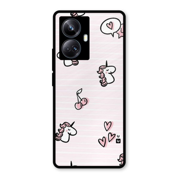 Strawberries And Unicorns Metal Back Case for Realme 10 Pro Plus