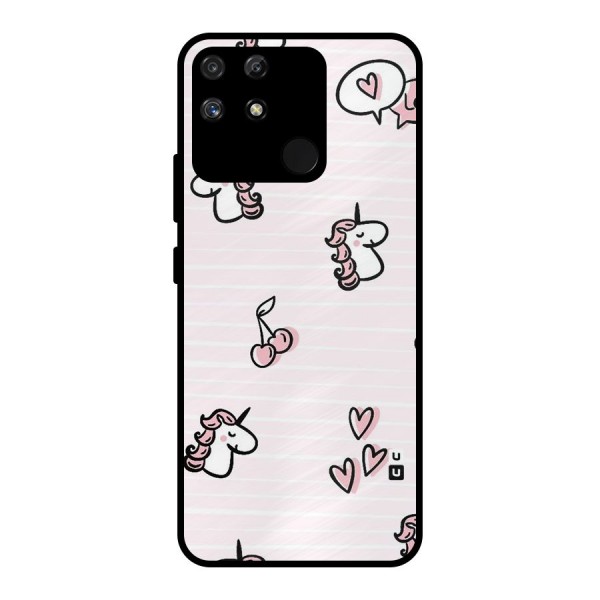 Strawberries And Unicorns Metal Back Case for Realme Narzo 50A
