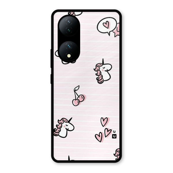 Strawberries And Unicorns Metal Back Case for Vivo T2