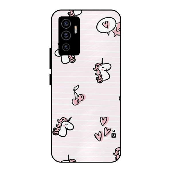 Strawberries And Unicorns Metal Back Case for Vivo V23e