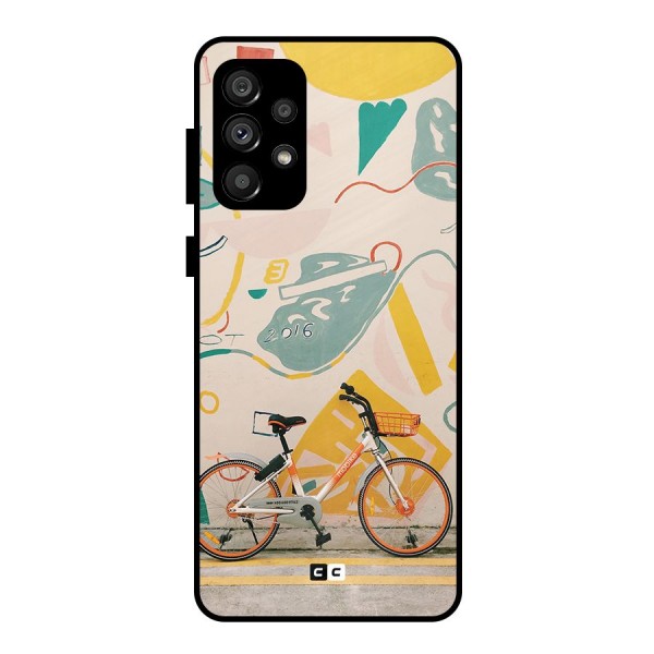 Street Art Bicycle Metal Back Case for Galaxy A73 5G