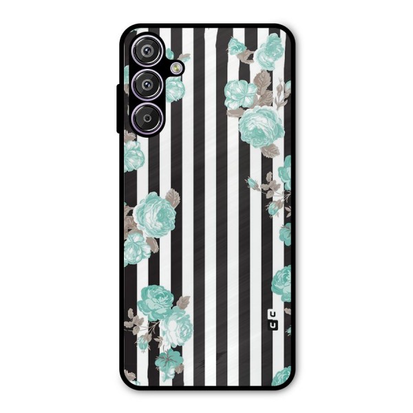 Stripes Bloom Metal Back Case for Galaxy F15