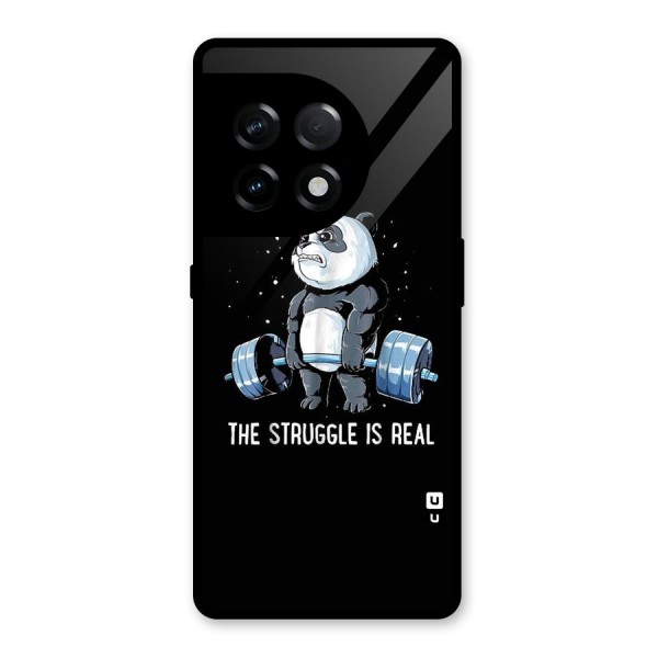 Struggle is Real Panda Glass Back Case for OnePlus 11R
