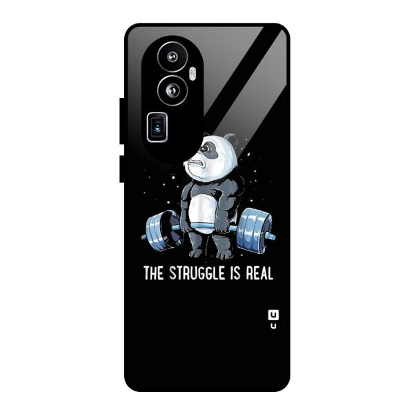 Struggle is Real Panda Glass Back Case for Oppo Reno10 Pro Plus