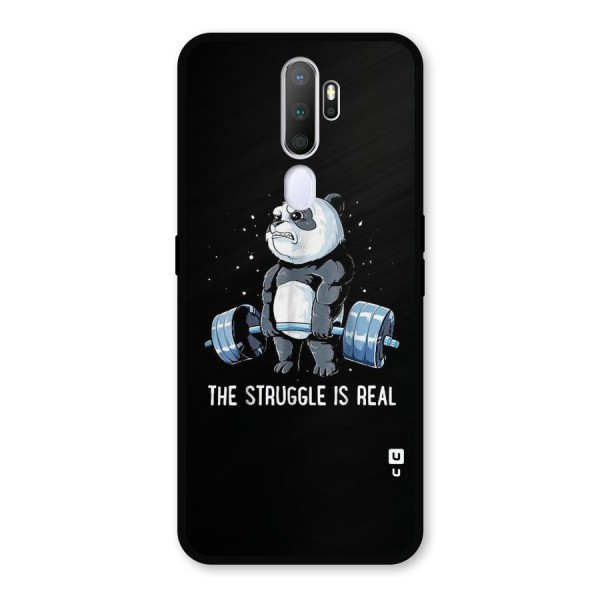 Struggle is Real Panda Metal Back Case for Oppo A9 (2020)