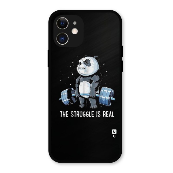 Struggle is Real Panda Metal Back Case for iPhone 12