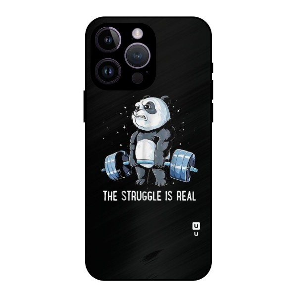 Struggle is Real Panda Metal Back Case for iPhone 14 Pro Max