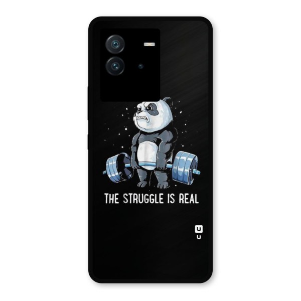 Struggle is Real Panda Metal Back Case for iQOO Neo 6 5G