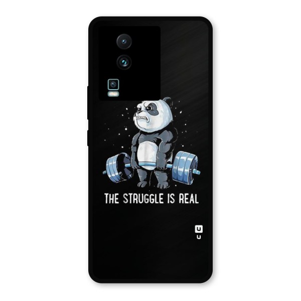 Struggle is Real Panda Metal Back Case for iQOO Neo 7 Pro