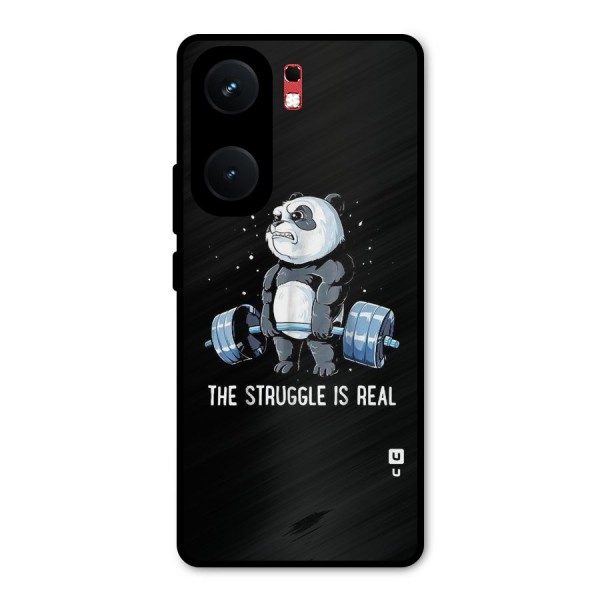 Struggle is Real Panda Metal Back Case for iQOO Neo 9 Pro