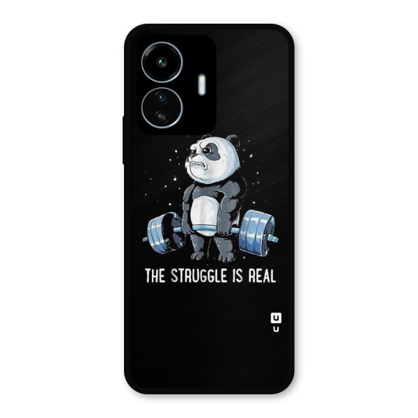Struggle is Real Panda Metal Back Case for vivo iQOO Z6 Lite 5G