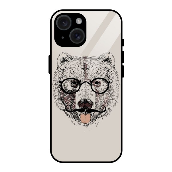 Studious Bear Glass Back Case for iPhone 15