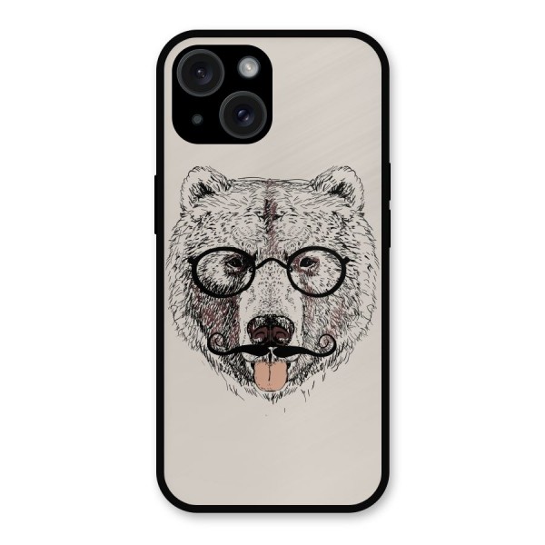 Studious Bear Metal Back Case for iPhone 15