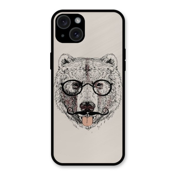 Studious Bear Metal Back Case for iPhone 15 Plus