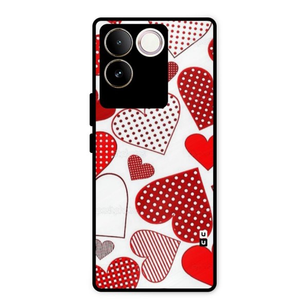 Style Hearts Metal Back Case for Vivo T2 Pro