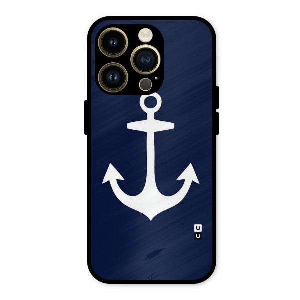 Stylish Anchor Design Metal Back Case for iPhone 14 Pro