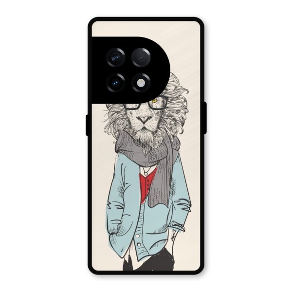 Stylish Lion Metal Back Case for OnePlus 11R