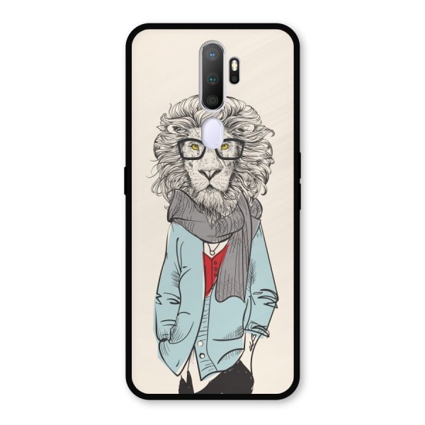 Stylish Lion Metal Back Case for Oppo A9 (2020)