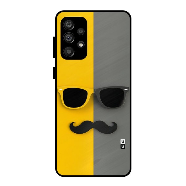 Sunglasses and Moustache Metal Back Case for Galaxy A73 5G