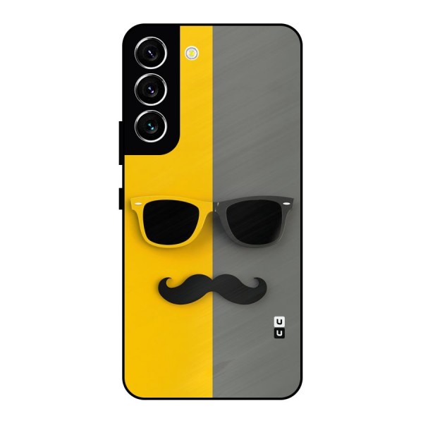Sunglasses and Moustache Metal Back Case for Galaxy S22 5G