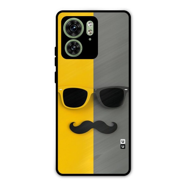 Sunglasses and Moustache Metal Back Case for Motorola Edge 40 5G