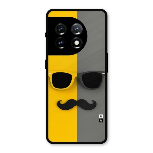 Sunglasses and Moustache Metal Back Case for OnePlus 11