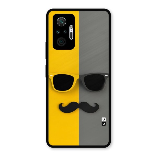 Sunglasses and Moustache Metal Back Case for Redmi Note 10 Pro