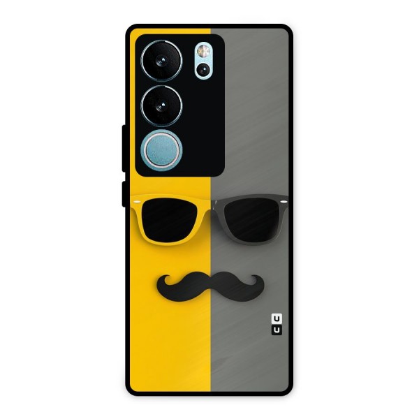 Sunglasses and Moustache Metal Back Case for Vivo V29