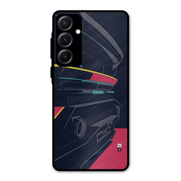 Super Car Parked Metal Back Case for Galaxy A55