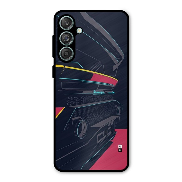 Super Car Parked Metal Back Case for Galaxy M55 5G