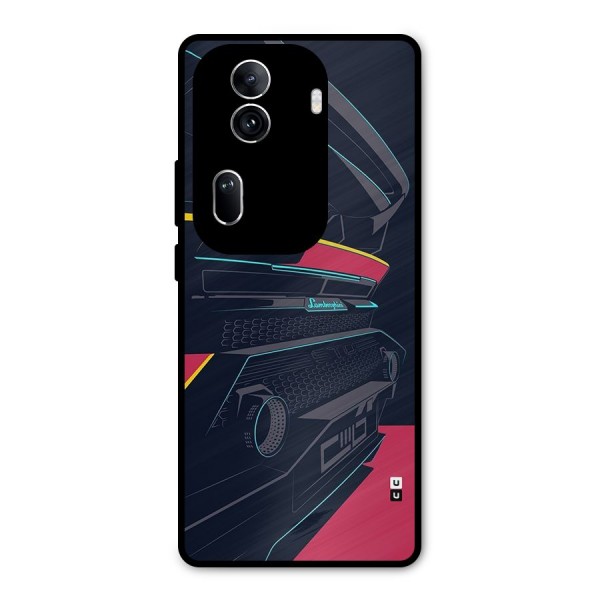 Super Car Parked Metal Back Case for Oppo Reno11 Pro 5G