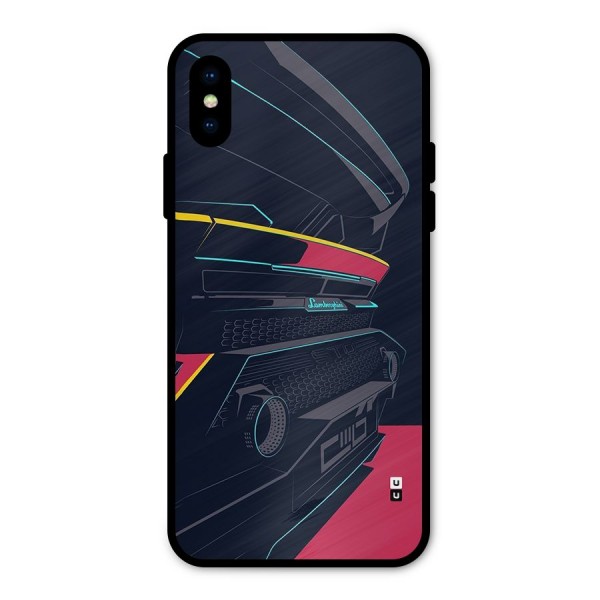 Super Car Parked Metal Back Case for iPhone X