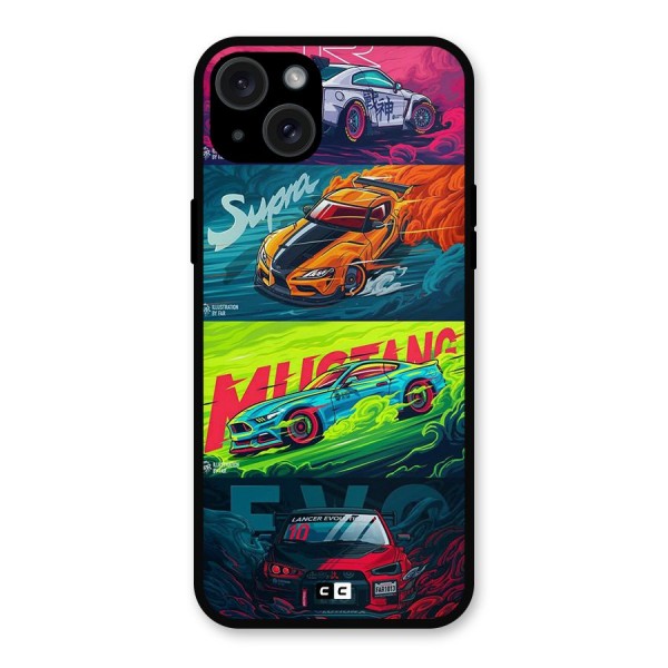 Super Racing Car Metal Back Case for iPhone 15 Plus