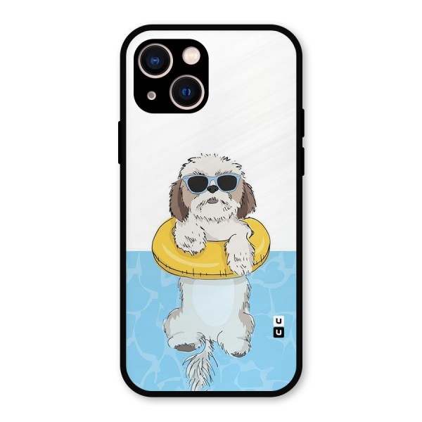 Swimming Doggo Metal Back Case for iPhone 13