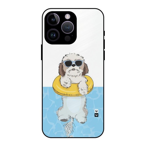 Swimming Doggo Metal Back Case for iPhone 14 Pro Max