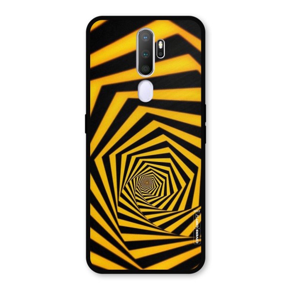 Taxi Pattern Metal Back Case for Oppo A9 (2020)
