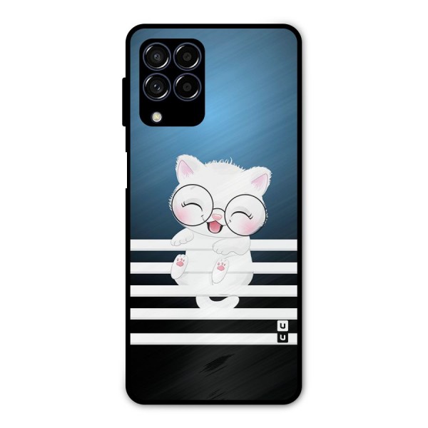 The Cat on Stripes Metal Back Case for Galaxy M53 5G