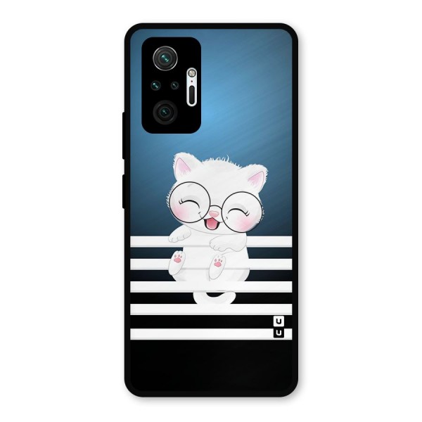 The Cat on Stripes Metal Back Case for Redmi Note 10 Pro