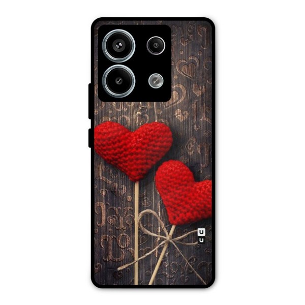Thread Art Wooden Print Metal Back Case for Redmi Note 13 Pro 5G