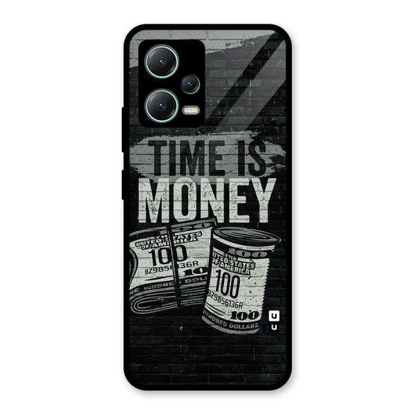 Time Is Money Glass Back Case for Poco X5