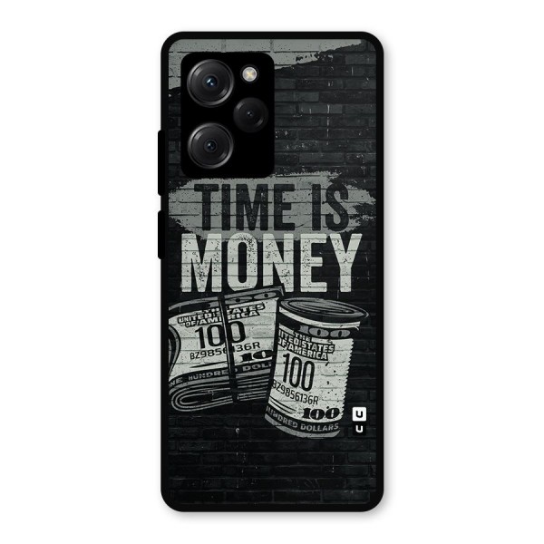 Time Is Money Metal Back Case for Poco X5 Pro